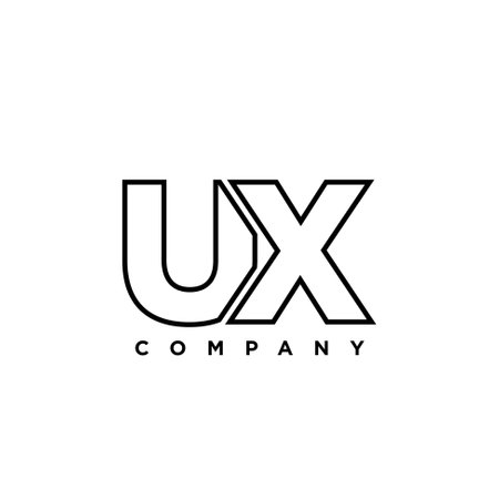 Trendy letter U and X, UX logo design template. Minimal monogram initial based logotype for company identity.のイラスト素材