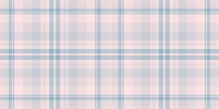 Cotton fabric background seamless, pastel textile texture vector. Flow plaid pattern check tartan in white and misty rose color.のイラスト素材