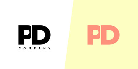 Trendy letter P and D, PD logo design template. Minimal monogram initial based logotype for company identity.のイラスト素材