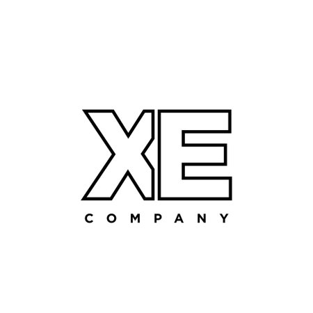 Trendy letter X and E, XE logo design template. Minimal monogram initial based logotype for company identity.のイラスト素材