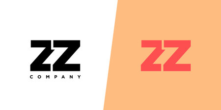 Trendy letter Z and Z, ZZ logo design template. Minimal monogram initial based logotype for company identity.のイラスト素材