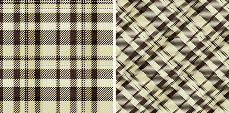 Tartan textile background of seamless pattern check with a vector fabric plaid texture. Set in coffee colors. Greeting card designs.のイラスト素材