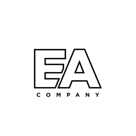 Trendy letter E and A, EA logo design template. Minimal monogram initial based logotype for company identity.のイラスト素材