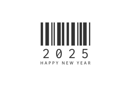 Happy New Year 2025 typography template calendar cover. Vector design for poster, banner, greeting card and invitation, diaries or notebooks.のイラスト素材