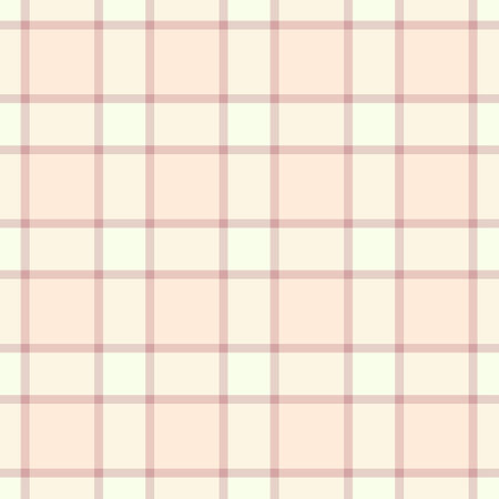 Surface check tartan seamless, doodle pattern vector texture. Tie fabric plaid background textile in light and old lace colors palette.のイラスト素材