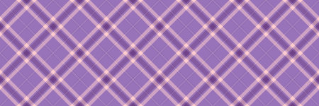 Repeat textile check fabric, sensual plaid tartan texture. Filigree background vector seamless pattern in violet and light colors palette.のイラスト素材