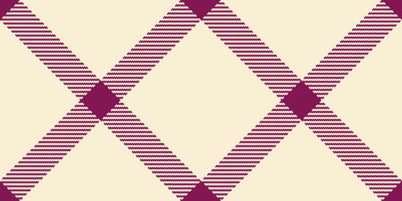 Graphic seamless pattern fabric, flannel tartan texture textile. Guy plaid check vector background in antique white and pink colors palette.のイラスト素材