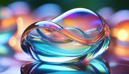 A captivating image of an abstract transparent object that blends seamlessly into its background. The object's fluid, glass-like structure creates a mesmerizing visual effect, perfect for modern design, art, and creative projects.の素材