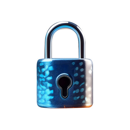 High-tech padlock symbolizes the essence of cybersecurity, representing the protection of digital assets in an interconnected world. This image captures the blend of technology and security, essential for safeguarding sensitive information against cyber threats.の素材