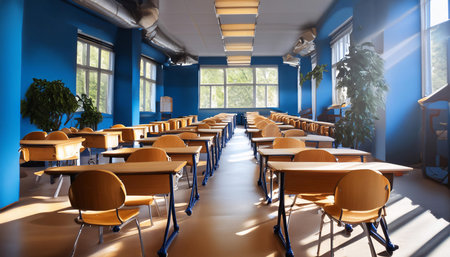 Concept illustrating a classroom lesson and education, emphasizing teaching, learning, and academic growth.の素材