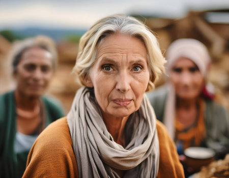 Community struggling with poverty and economic hardship, highlighting the challenges of daily life, lack of resources, and the need for support.の素材