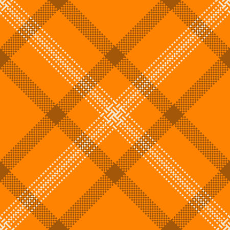 Straight pattern seamless texture, brand check plaid vector. Teen fabric textile background tartan in bright and orange colors palette.のイラスト素材