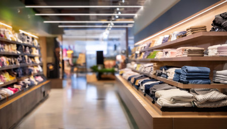 Showcasing merchandise display in a retail store, illustrating products for sale, retail environment, shopping, consumer goods, and commercial display.の素材