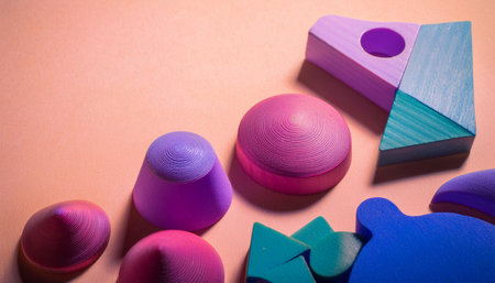 Close up image of various shapes and forms on a design sheet, representing structure, design, and organization.の素材