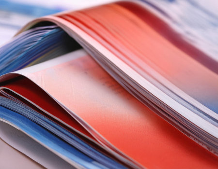 Close up image of a promotional flyer or advertisement, illustrating marketing, offers, and promotional campaigns.の素材