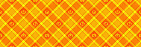 Halloween seamless background with pumpkin for textile fabric design, wrapping paper, website wallpapers, textiles, wallpaper and apparel in vector.のイラスト素材