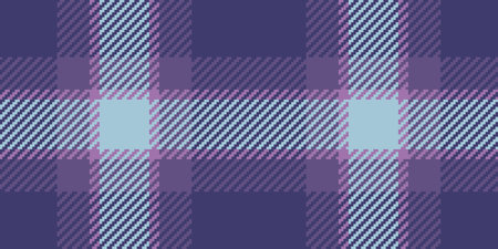 Podium background texture pattern, lined plaid textile tartan. Ornament fabric check vector seamless in indigo and violet colors palette.のイラスト素材