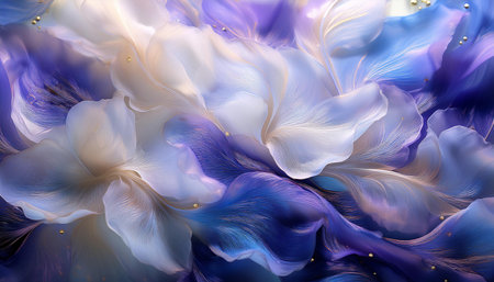 Close-up image of ethereal art, symbolizing otherworldliness, beauty, and lightness.の素材