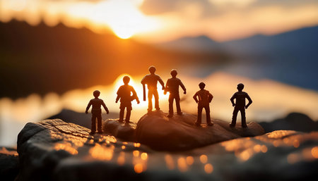 Illustration of various courage icons symbolizing bravery, determination, strength, and resilience. Ideal for topics related to personal growth, motivation, and overcoming challenges.の素材