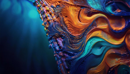 Close-up image of a creative artwork, symbolizing imagination, innovation, and expression.の素材