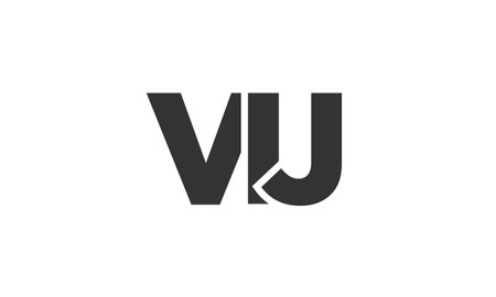 VIJ logo design template with strong and modern bold text. Initial based vector logotype featuring simple and minimal typography. Trendy company identity ideal for businesses brand presence.のイラスト素材