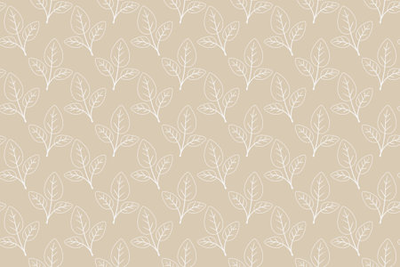 Hand drawn floral pattern vector design. Simple ornament with plant and leaf. Fabric print swatch.のイラスト素材