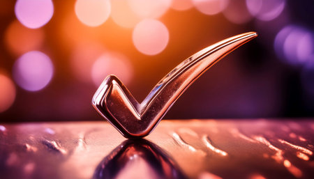 Check mark symbolizing agreement and confirmation, emphasizing positivity, approval, and validation.の素材