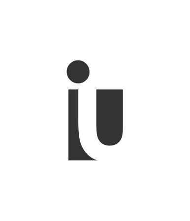 IU creative geometric initial based modern and minimal logo. Letter iu trendy fonts. Universal professional elegant techno vector design.のイラスト素材