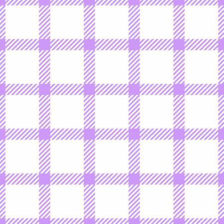 Sample pattern check plaid, presentation tartan textile seamless. Tie background vector texture fabric in violet and white colors palette.のイラスト素材