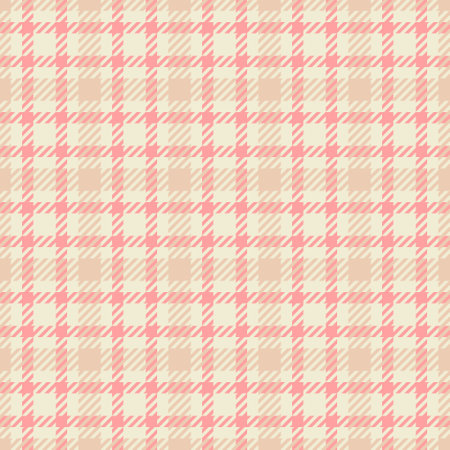 Pillow vector pattern fabric, shirt textile check texture. Expressive seamless plaid tartan background in light and red colors palette.のイラスト素材
