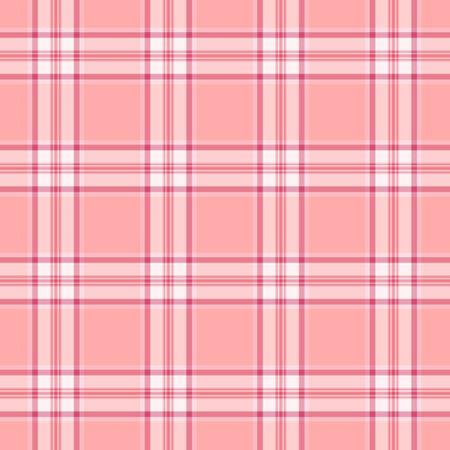 Image seamless fabric pattern, pastel tartan textile background. Dress texture vector plaid check in red and light colors palette.のイラスト素材