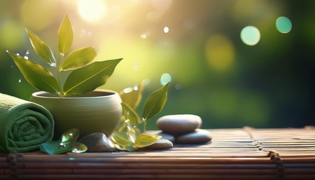 Close-up illustration of self care, featuring symbols of wellness, relaxation, and mental health practices. Perfect for discussions on health, well-being, and mindfulness.の素材