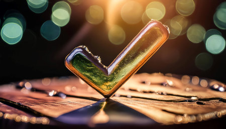 Check mark symbolizing agreement and confirmation, emphasizing positivity, approval, and validation.の素材