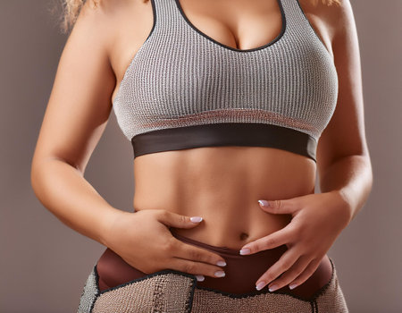 Close-up illustration of body positivity, showing diverse body types, empowering messages, and self-acceptance. Ideal for discussions on self-love, body image, and inclusive beauty standards.の素材