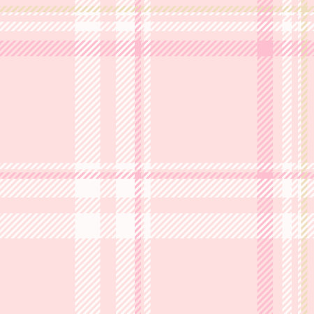 Youth plaid vector textile, styled fabric pattern background. London texture check tartan seamless in misty rose and white colors palette.のイラスト素材
