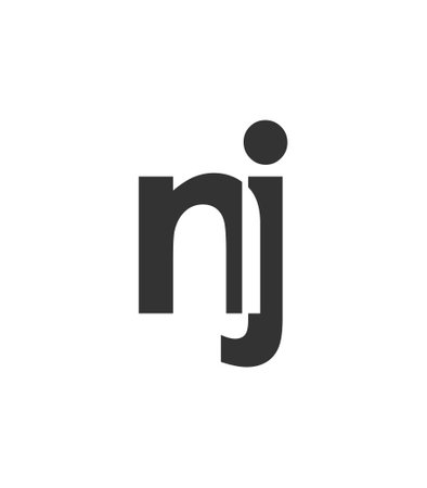 NJ creative geometric initial based modern and minimal logo. Letter nj trendy fonts. Universal professional elegant techno vector design.のイラスト素材