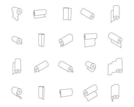 Textile roll vector icon. Paper tube illustration design for kitchen cleaning towel, carpet, scroll whatman or fabric.のイラスト素材