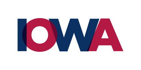 Iowa, USA typography slogan design. America logo with graphic city lettering for print and web products.のイラスト素材
