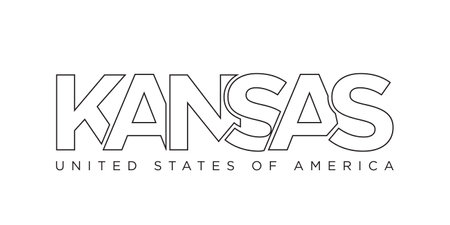 Kansas, USA typography slogan design. America logo with graphic city lettering for print and web products.のイラスト素材