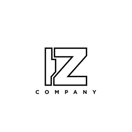 Trendy letter I and Z, IZ logo design template. Minimal monogram initial based logotype for company identity.のイラスト素材