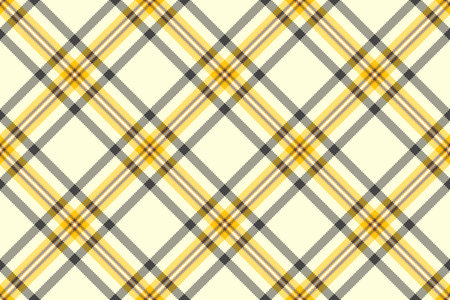 Feminine pattern tartan texture, hippy vector seamless check. Anniversary textile fabric plaid background in light yellow and gray colors palette.のイラスト素材