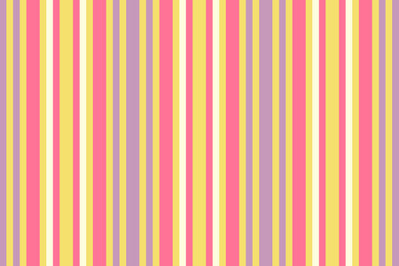 Professional vertical seamless background, editable lines fabric vector. Put out textile texture stripe pattern in yellow and red colors palette.のイラスト素材