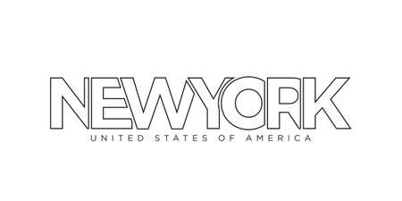 New York, USA typography slogan design. America logo with graphic city lettering for print and web products.のイラスト素材