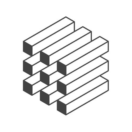 Cube logo, geometric vector design. Black and white Box logotype company, trendy technology emblem in isometric 3D style.のイラスト素材