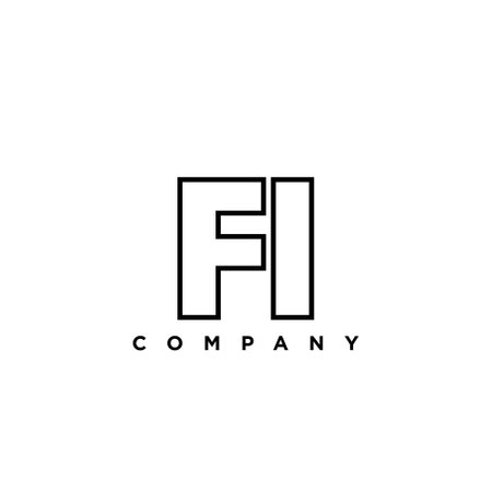 Trendy letter F and I, FI logo design template. Minimal monogram initial based logotype for company identity.のイラスト素材