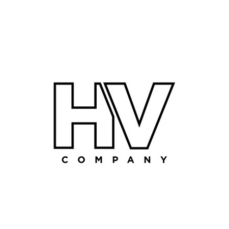 Trendy letter H and V, HV logo design template. Minimal monogram initial based logotype for company identity.のイラスト素材