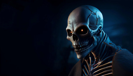 Halloween image of a zombie, symbolizing horror, decay, and undead creatures.の素材