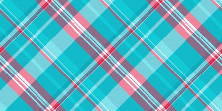 Material textile pattern texture, retail seamless fabric check. Satin tartan plaid vector background...