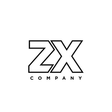 Trendy letter Z and X, ZX logo design template. Minimal monogram initial based logotype for company identity.のイラスト素材