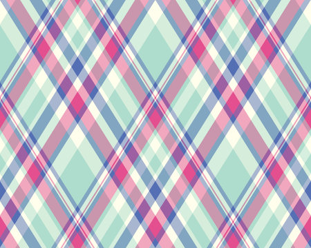 Argyle seamless pattern of geometric rhombus. Harlequin check wallpaper design. Vector classic...
